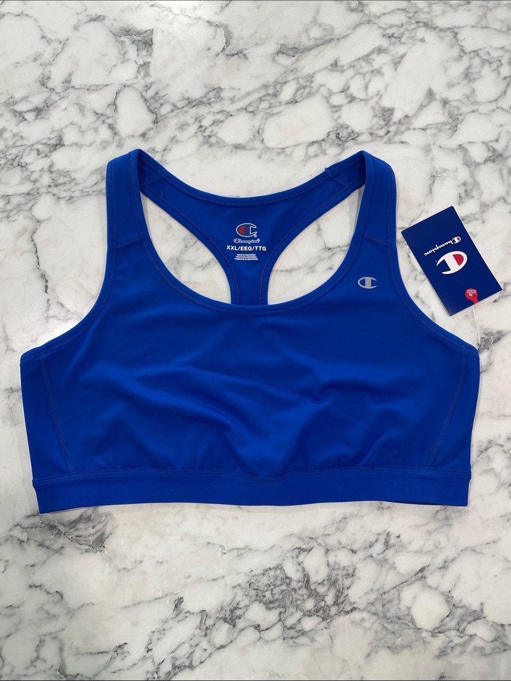 Champion Royal Blue Racerback Sport Bra with Logo XXL NWT